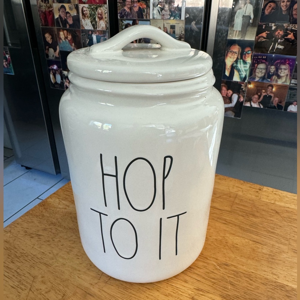 Rae Dunn "Hop to It" Canister Easter
